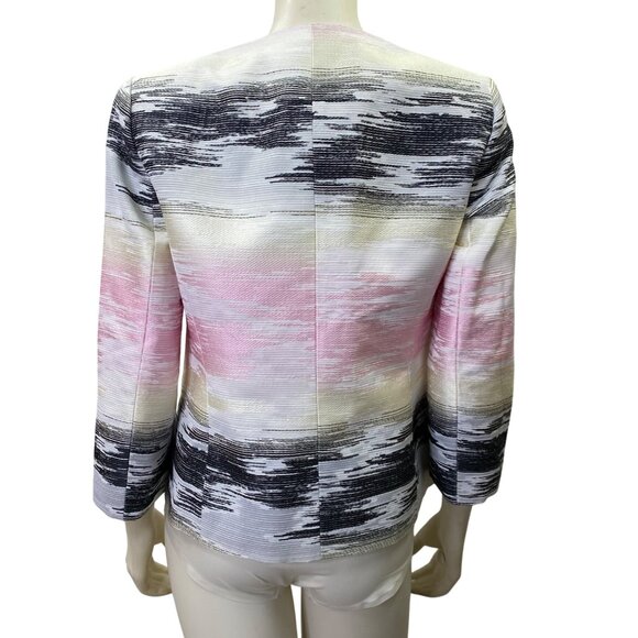 Kasper Womens Multicolored Texture‎ Open Front Blazer Jacket Size 6 - Picture 5 of 6